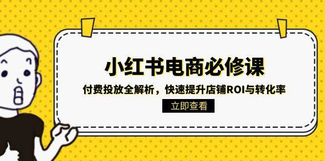 小红书电商必修课：付费投放全解析，快速提升店铺ROI与转化率-择笔创业网