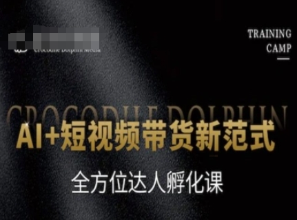 AI+短视频带货新范式，全方位达人孵化课-择笔创业网