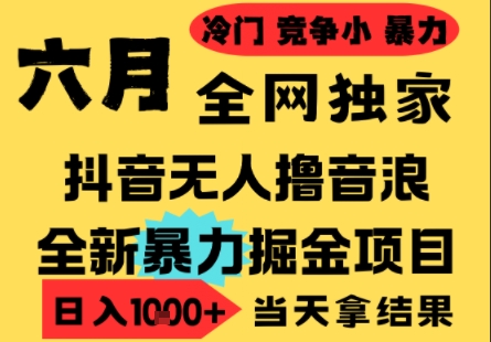 25年6月高爆抖音无人直播最新撸音浪掘金项目，小白可做，无脑日入1k+，门槛低可批量矩阵-择笔创业网