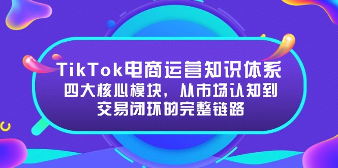 TikTok电商运营知识体系：四大核心模块，从市场认知到交易闭环的完整链路-择笔创业网
