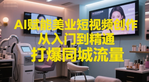 AI赋能美业短视频创作，从入门到精通，打爆同城流量，超级AI工具短视频实操落地-星球源码网