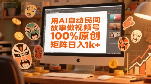 用AI自动民间故事做视频号，100%原创，矩阵日入1k+-星舰联盟