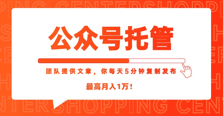 【公众号托管 】我提供文章，你每天５分钟复制发布，最高月入1W-星舰联盟