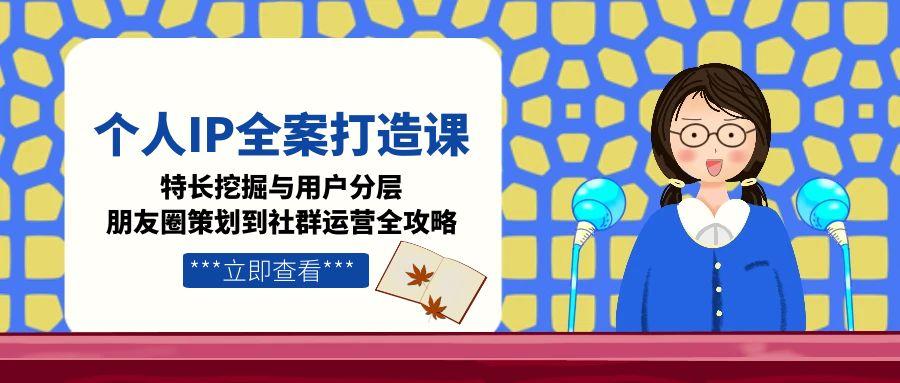个人IP全案打造课，特长挖掘与用户分层，朋友圈策划到社群运营全攻略-星舰联盟