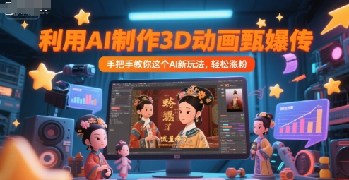 利用AI制作3D动画甄嬛传，流量爆了，手把手教你这个AI新玩法，轻松涨粉-星球源码网