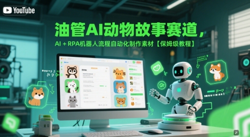 油管AI动物故事赛道，AI+RPA机器人流程自动化制作素材【保姆级教程】-星舰联盟