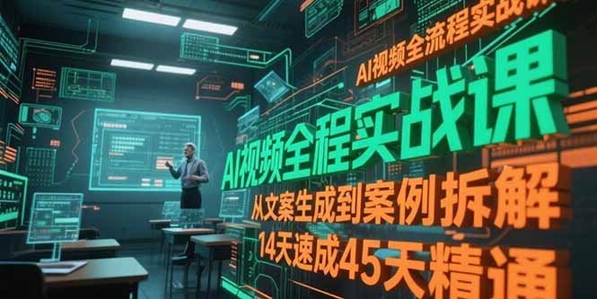 AI视频全流程实战课，从文案生成到案例拆解，14天速成45天精通-星舰联盟