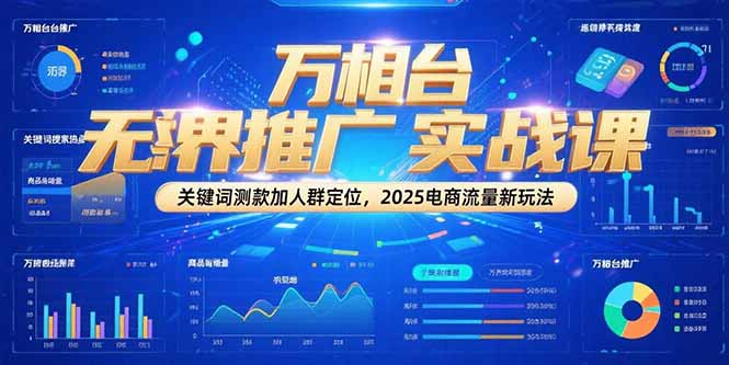 万相台无界推广实战课，关键词测款加人群定位，2025电商流量新玩法-星球源码网