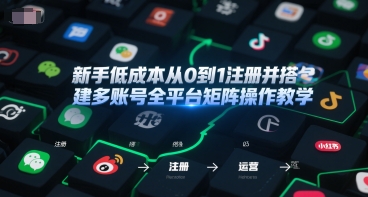 新手低成本从0到1注册并搭建多账号全平台矩阵操作教学，手机号-邮箱-IP-工具-星球源码网