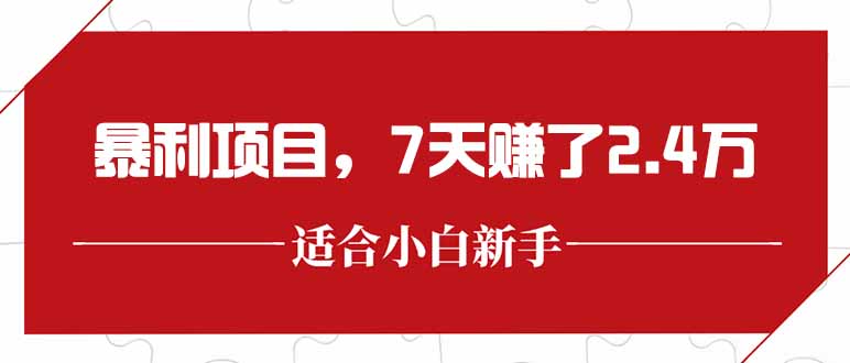 最新暴利项目，每单收益轻松在300以上，7天赚了2.4万-星舰联盟