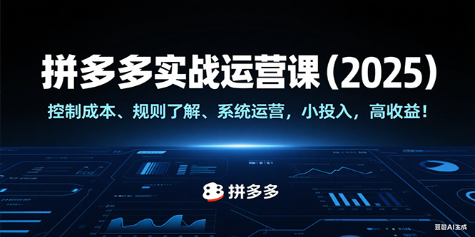 拼多多实战运营课（2025），控制成本、规则了解、系统运营，小投入，高收益！-星舰联盟