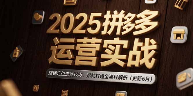 2025拼多多运营实战：店铺定位选品技巧，爆款打造全流程解析（更新6月）-星球源码网