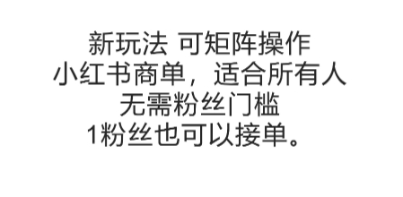 可矩阵操作，小红书商单新玩法，适合所有人，无需粉丝门槛，1粉丝也可以接单-星舰联盟
