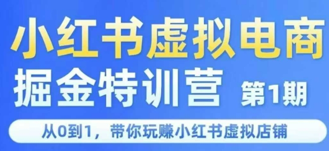 小红书虚拟电商掘金特训营第1期，从0到1，带你玩转小红书虚拟店铺-星球源码网