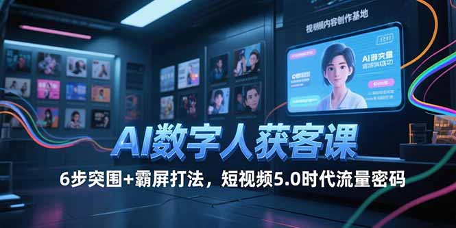 AI数字人获客课，6步突围+霸屏打法，短视频5.0时代流量密码-星舰联盟