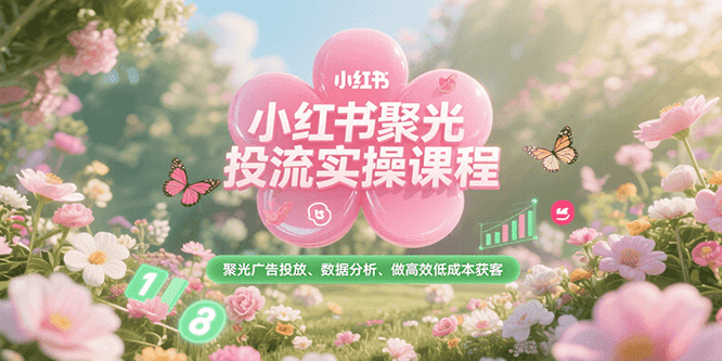 小红书聚光投流实操课程，聚光广告投放、数据分析、做高效低成本获客-网创星球