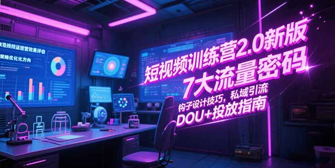 短视频训练营2.0新版，7大流量密码/钩子设计技巧/私域引流/DOU+投放指南-星舰联盟