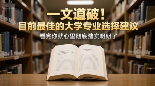 付费文章：一文道破！目前最佳的大学专业选择建议，看完你就心里彻底踏实明朗了-网创星球