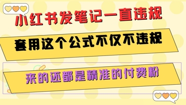 小红书发笔记一直违规，套用这个公式不仅不违规，来的还都是精准的付费粉-星球源码网