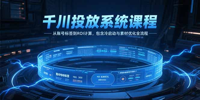 千川投放系统课程，从账号标签到ROI计算，包含冷启动与素材优化全流程-星舰联盟