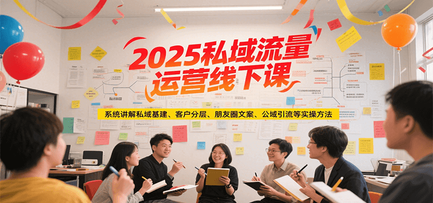 2025私域流量运营线下课，系统讲解私域基建/客户分层/朋友圈文案/公域引流等实操方法-网创星球