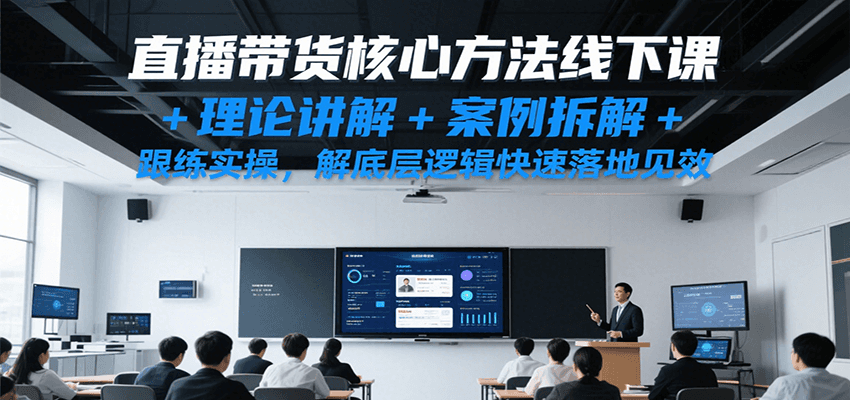 直播带货核心方法线下课，理论讲解+案例拆解+跟练实操，解底层逻辑快速落地见效-网创星球