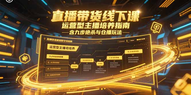 直播带货线下课，运营型主播培养指南，含九步绝杀与仓播玩法-星舰联盟