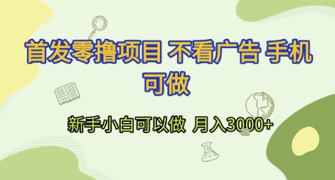 首发零撸项目 不看广告 手机可做 新手小白可以做  月入3k+-星舰联盟