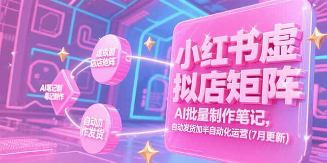 小红书虚拟店矩阵，AI批量制作笔记，自动发货加半自动化运营(7月更新)-星舰联盟