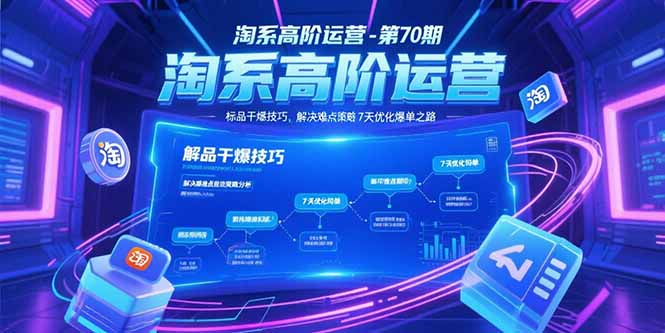 淘系高阶运营-第70期，标品干爆技巧，解决难点策略，大佬操盘方法-星舰联盟