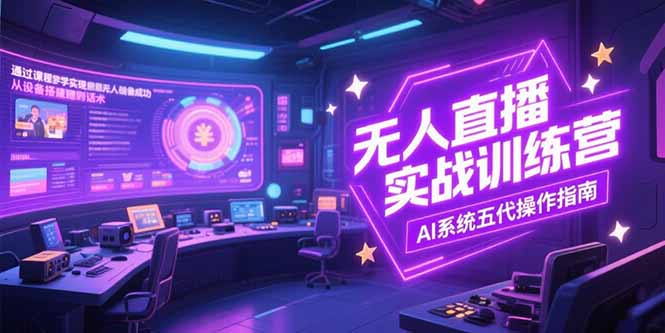 无人直播实操训练营，从设备搭建到话术，AI系统五代操作指南(7月更新)-星舰联盟