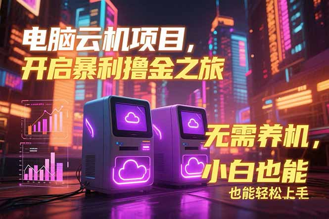 电脑云机项目 暴力撸金玩法，不需要养机 配置没有要求 单机100个窗口一…-网创星球