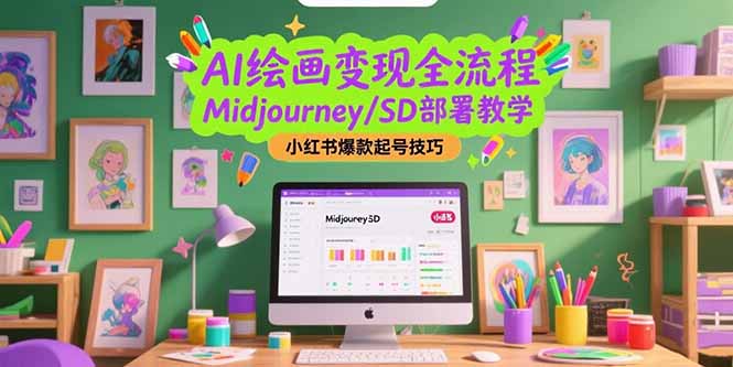 AI绘画变现全流程，Midjourney/SD部署教学，小红书爆款起号技巧-星舰联盟