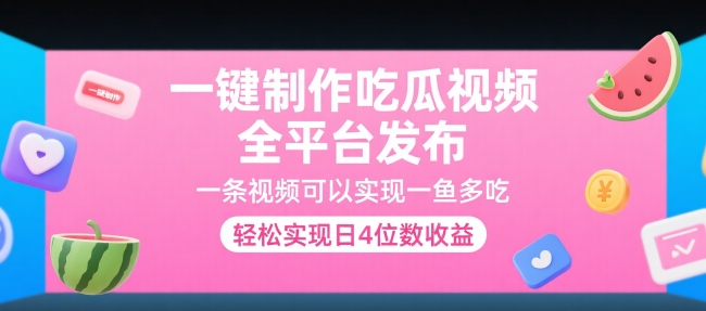 一键制作吃瓜视频，全平台发布，一条视频可以实现一鱼多吃，轻松实现日4位数收益-星舰联盟