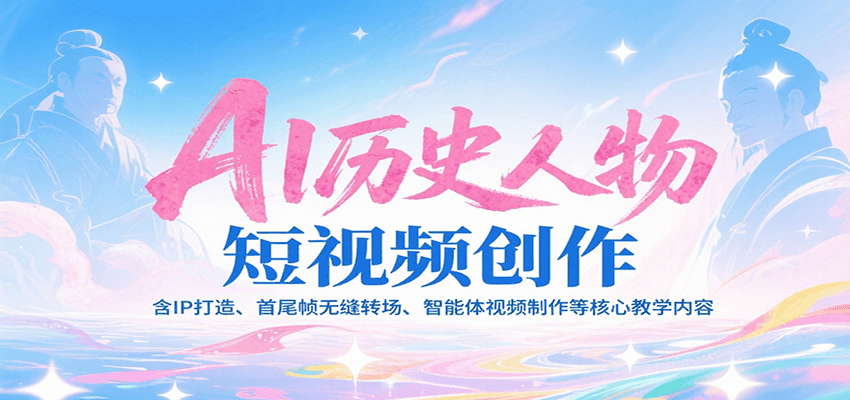AI历史人物短视频创作，含IP打造、首尾帧无缝转场、智能体视频制作等核心教学内容-青年云网创—高质量项目商城