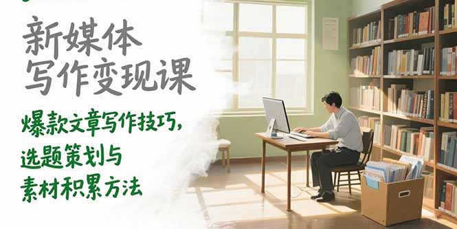 新媒体写作变现课，爆款文章写作技巧，选题策划与素材积累方法-青年云网创—高质量项目商城