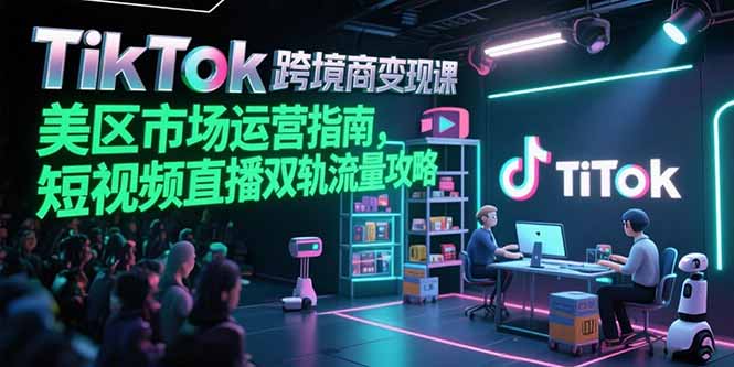 TikTok跨境电商变现课，美区市场运营指南，短视频直播双轨流量攻略-青年云网创—高质量项目商城