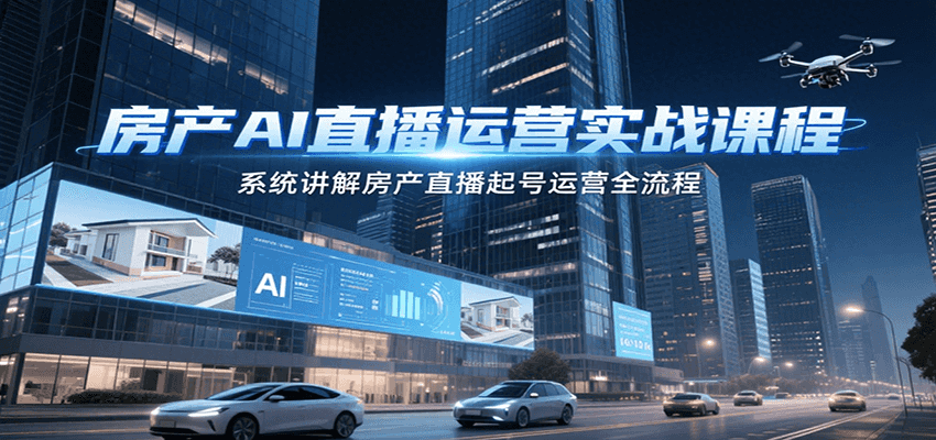 房产AI直播运营实战课程，系统讲解房产直播起号运营全流程-小飞项目网