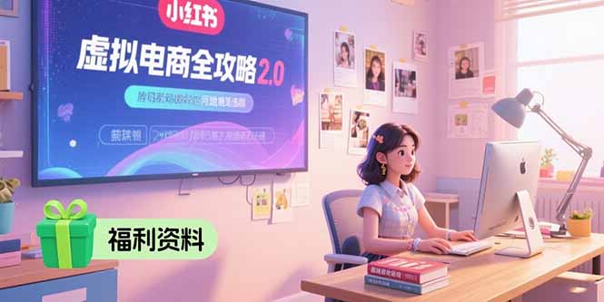 虚拟电商全攻略2.0，开店选品实操流程，账号定位、货源发布、笔记发布技巧-青年云网创—高质量项目商城