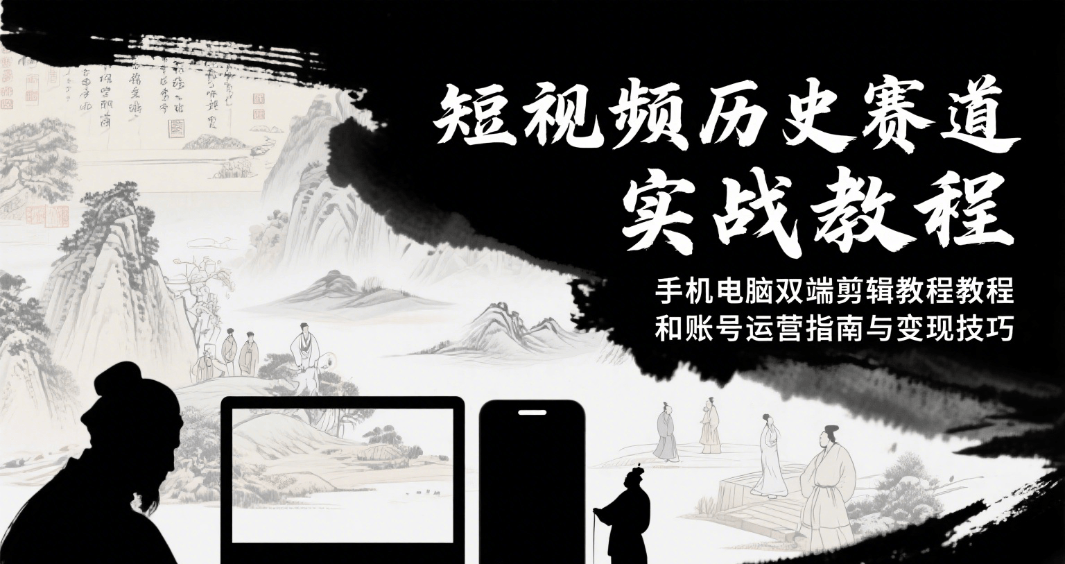 短视频历史赛道实战教程，手机电脑双端剪辑教程和账号运营指南与变现技巧-青年云网创—高质量项目商城