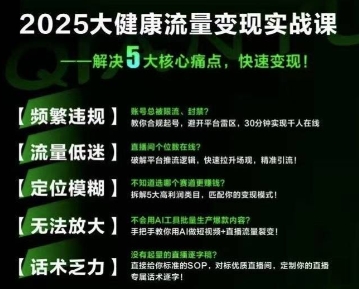 大健康流量全域新增长8.0，三月底线下课视频，大健康万亿蓝海，从类目突围到模式迭代-青年云网创—高质量项目商城