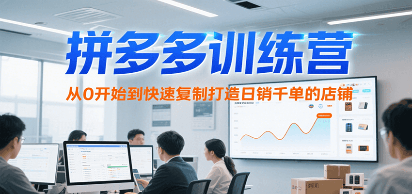 拼多多训练营，从0开始到快速复制打造日销千单的店铺（更新7月）-轻创终点站
