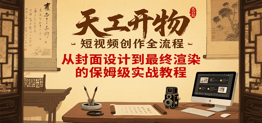 天工开物短视频创作全流程，从封面设计到最终渲染的保姆级实战教程-飞叔云网创
