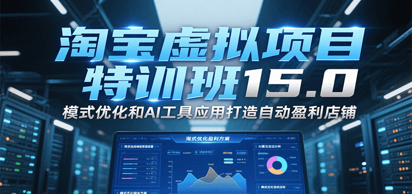 淘宝虚拟项目特训班15.0，模式优化和AI工具应用打造自动盈利店铺-网创星球
