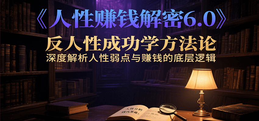 人性赚钱解密6.0，反人性成功学方法论，深度解析人性弱点与赚钱的底层逻辑-网创星球
