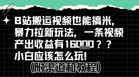 b站掘金计划？搬运视频也能挣拉新的收益，小白应该怎么玩！-青年云网创—高质量项目商城
