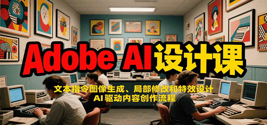 Adobe AI设计课：文本指令图像生成、局部修改和特效设计，AI驱动内容创作流程-小熊猫站长