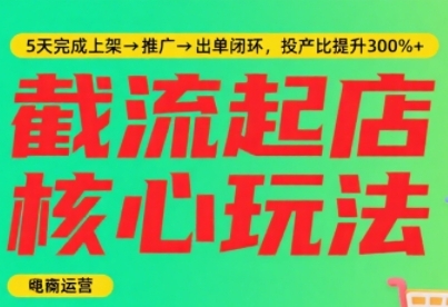 淘宝截流快速起店玩法，掌握暴力快速起店的流程，5天完成上架-推广-出单闭环-小熊猫站长