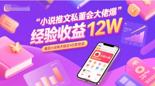 小说推文私董会大佬爆单经验分享收益12W，番茄小说每天稳定4位数收益-小熊猫站长