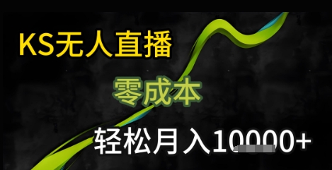 KS无人直播25年最新玩法，只需一部手机，轻松月入1W+-网创星球